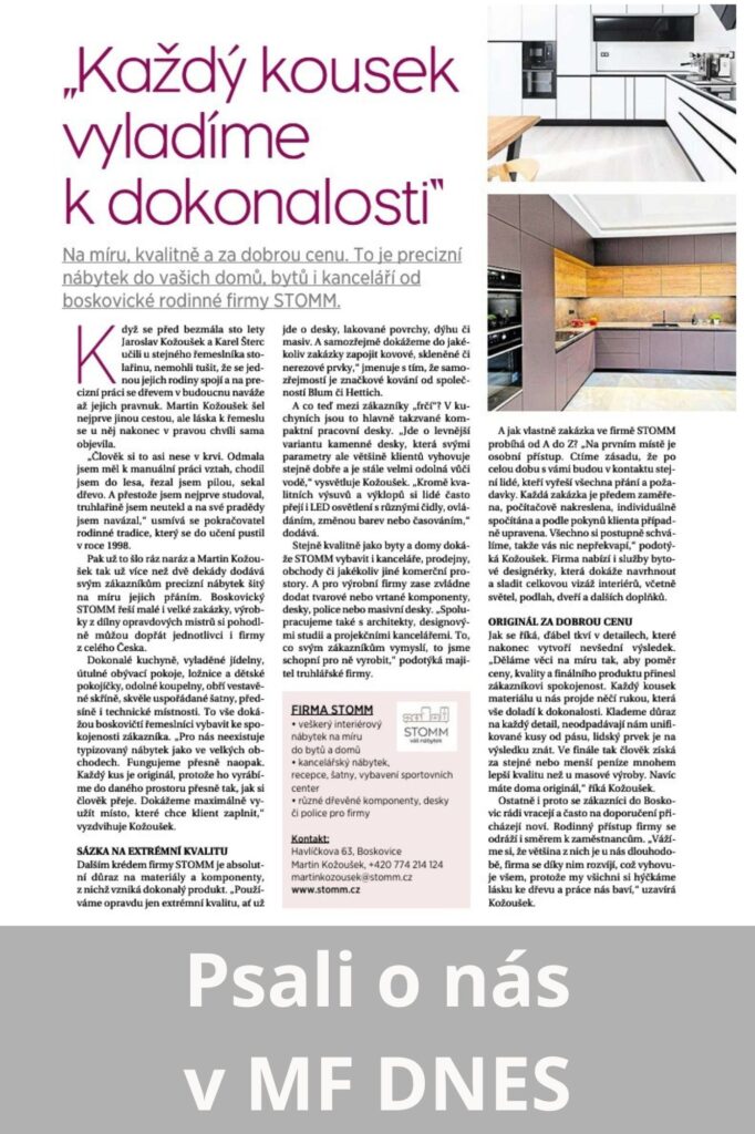 Psali O Nás V MF DNES 
